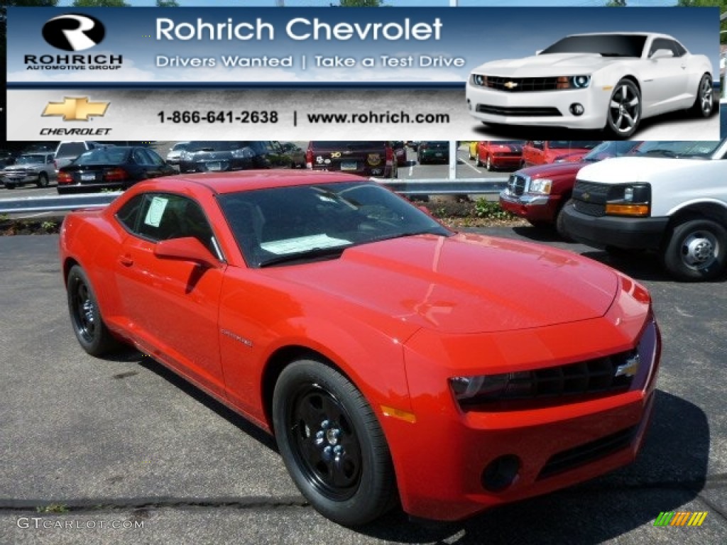 2013 Camaro LS Coupe - Victory Red / Black photo #1