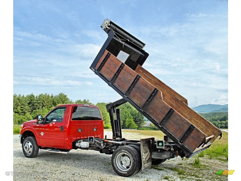 2012 F350 Super Duty XLT Regular Cab 4x4 Dump Truck - Vermillion Red / Steel photo #15