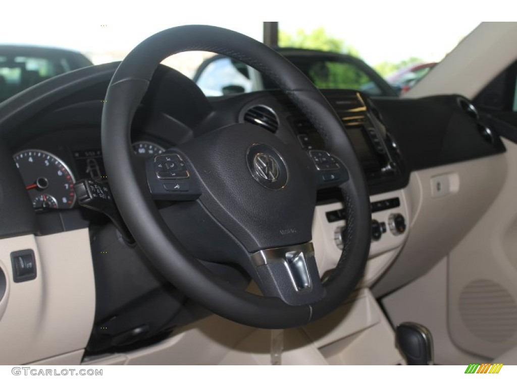 2013 Volkswagen Tiguan SE 4Motion Beige Steering Wheel Photo #82656181