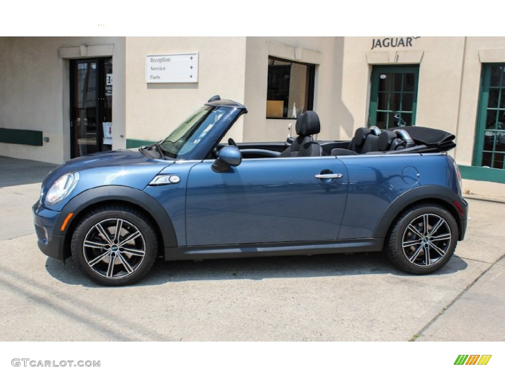 2009 Cooper S Convertible - Horizon Blue / Checkered Carbon Black/Black photo #3