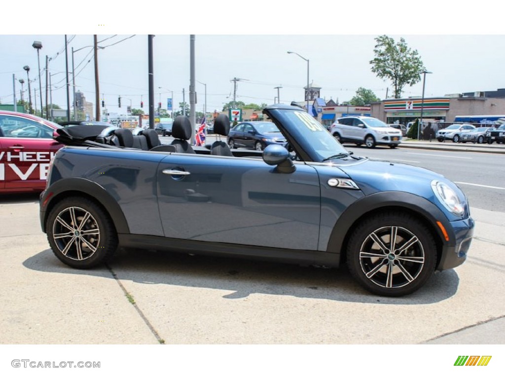 2009 Cooper S Convertible - Horizon Blue / Checkered Carbon Black/Black photo #7