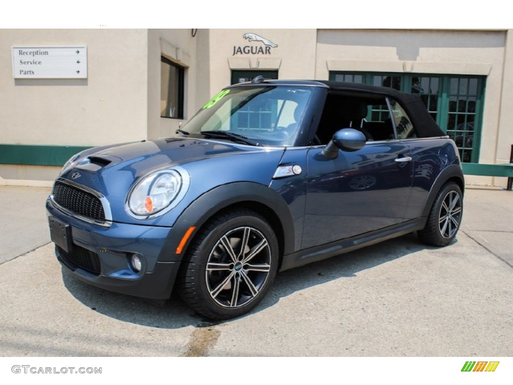 2009 Cooper S Convertible - Horizon Blue / Checkered Carbon Black/Black photo #22