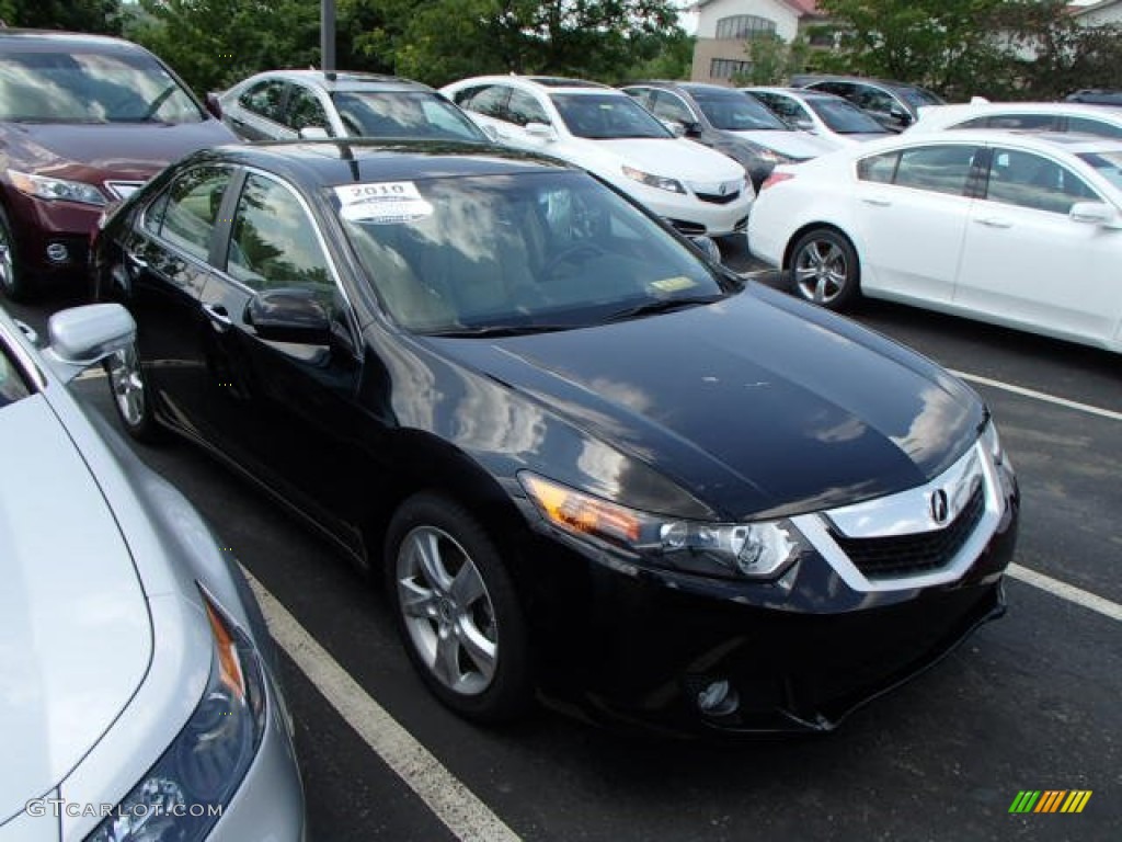 2010 TSX Sedan - Crystal Black Pearl / Parchment photo #1