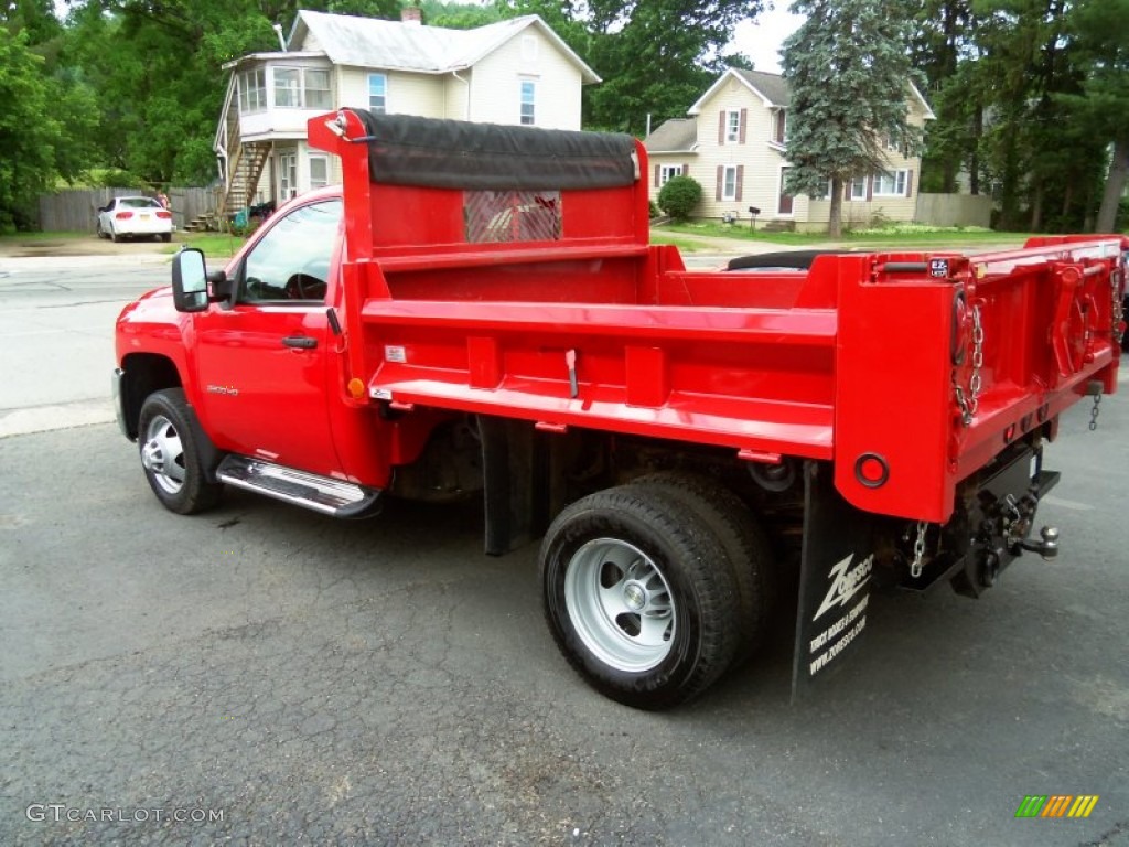 Victory Red 2010 Chevrolet Silverado 3500HD Work Truck Regular Cab 4x4 Chassis Dump Truck Exterior Photo #82660508