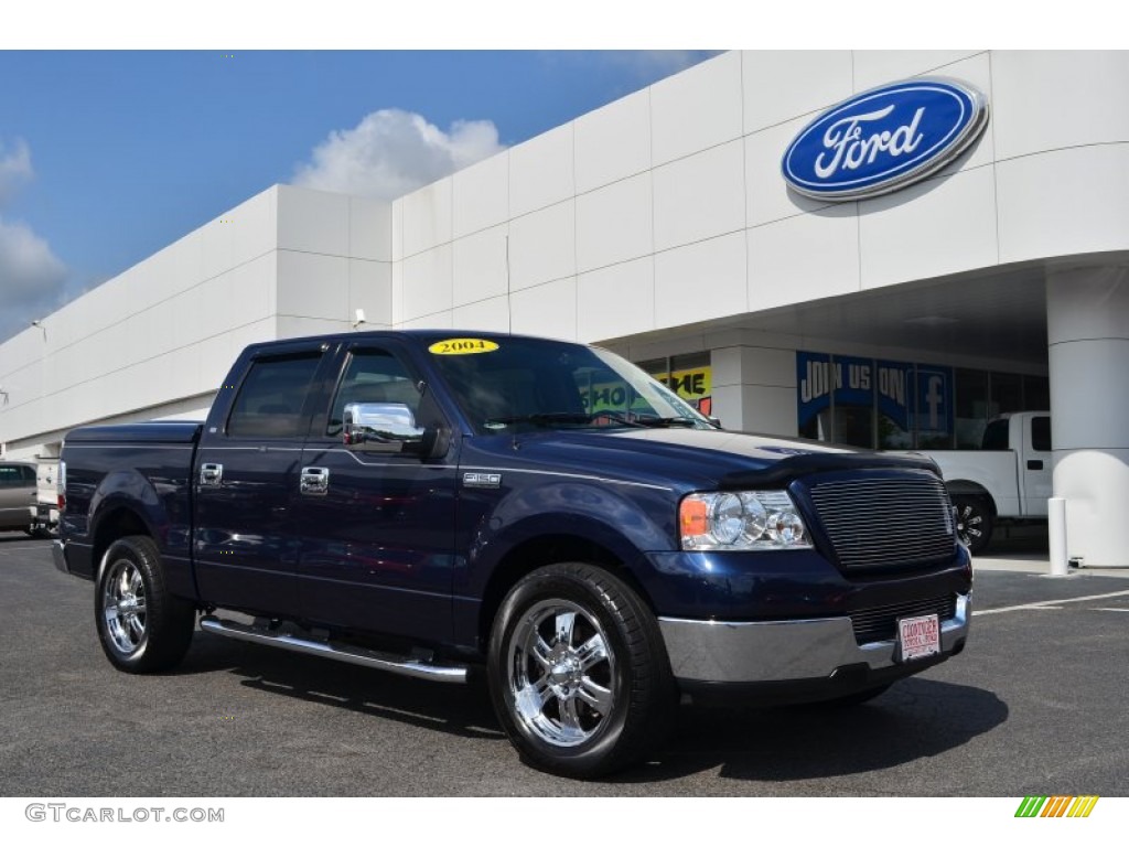 2004 F150 XLT SuperCrew - True Blue Metallic / Medium/Dark Flint photo #1