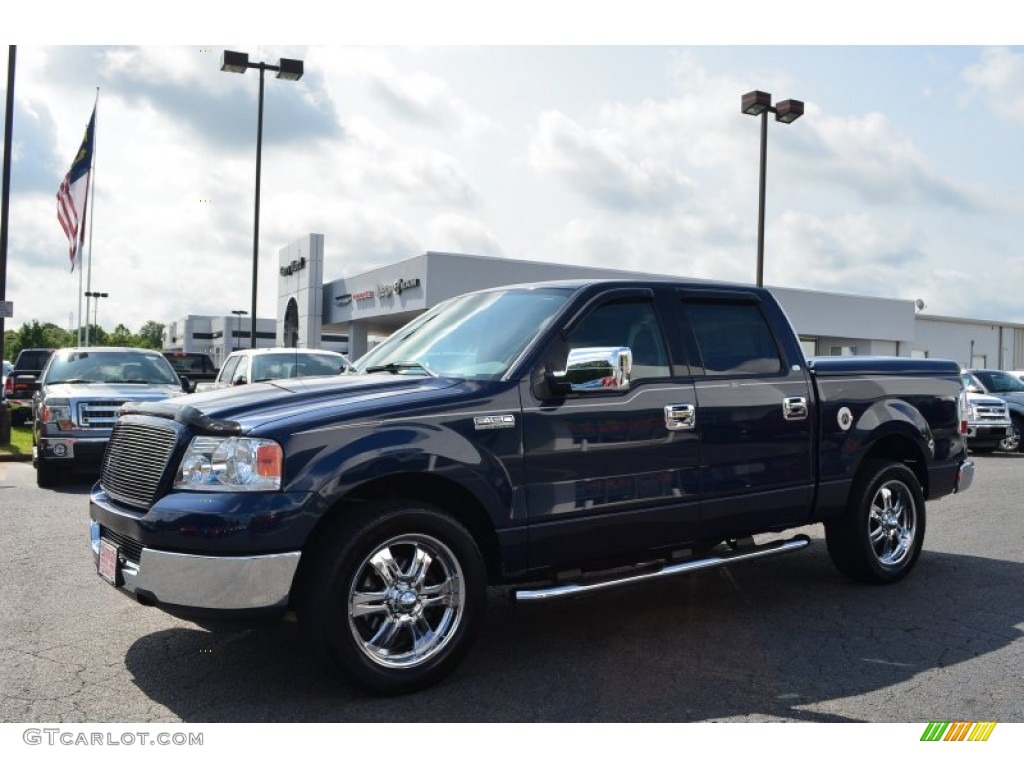 2004 F150 XLT SuperCrew - True Blue Metallic / Medium/Dark Flint photo #6