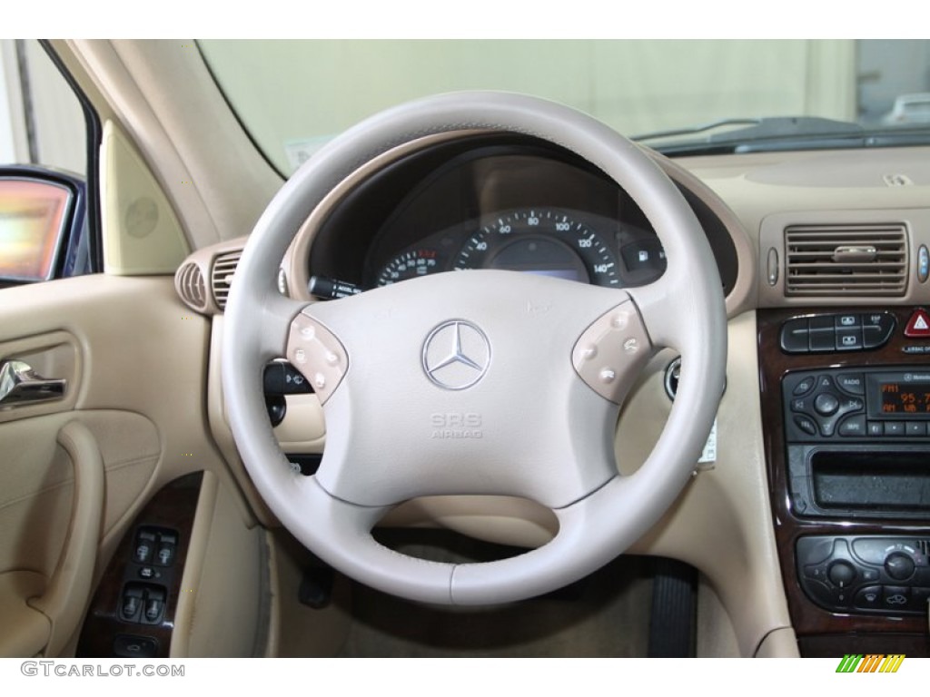2002 Mercedes-Benz C 240 Sedan Java Steering Wheel Photo #82663023