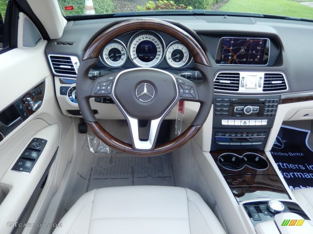 2014 Mercedes-Benz E 350 Cabriolet Silk Beige/Espresso Brown Dashboard Photo #82663138