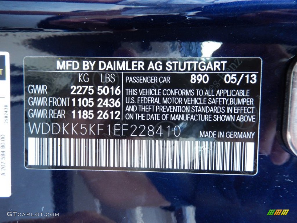 2014 E Color Code 890 for Lunar Blue Metallic Photo #82663258
