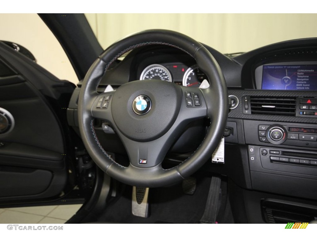2011 BMW M3 Coupe Black Novillo Leather Steering Wheel Photo #82663812