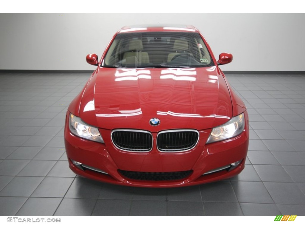 2009 3 Series 335i Sedan - Crimson Red / Beige photo #6