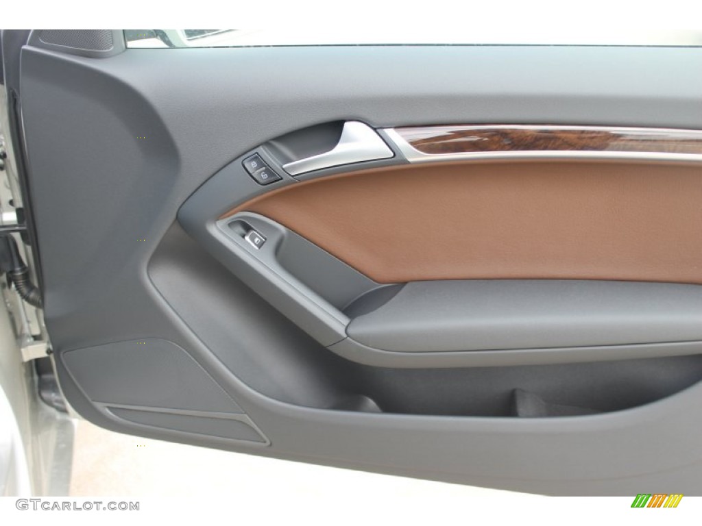 2013 Audi A5 2.0T quattro Coupe Chestnut Brown Door Panel Photo #82667394