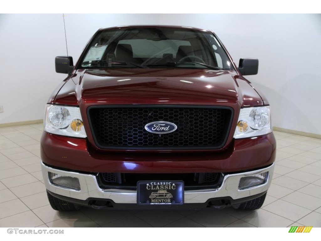 2005 F150 XLT SuperCab 4x4 - Dark Toreador Red Metallic / Medium Flint/Dark Flint Grey photo #2