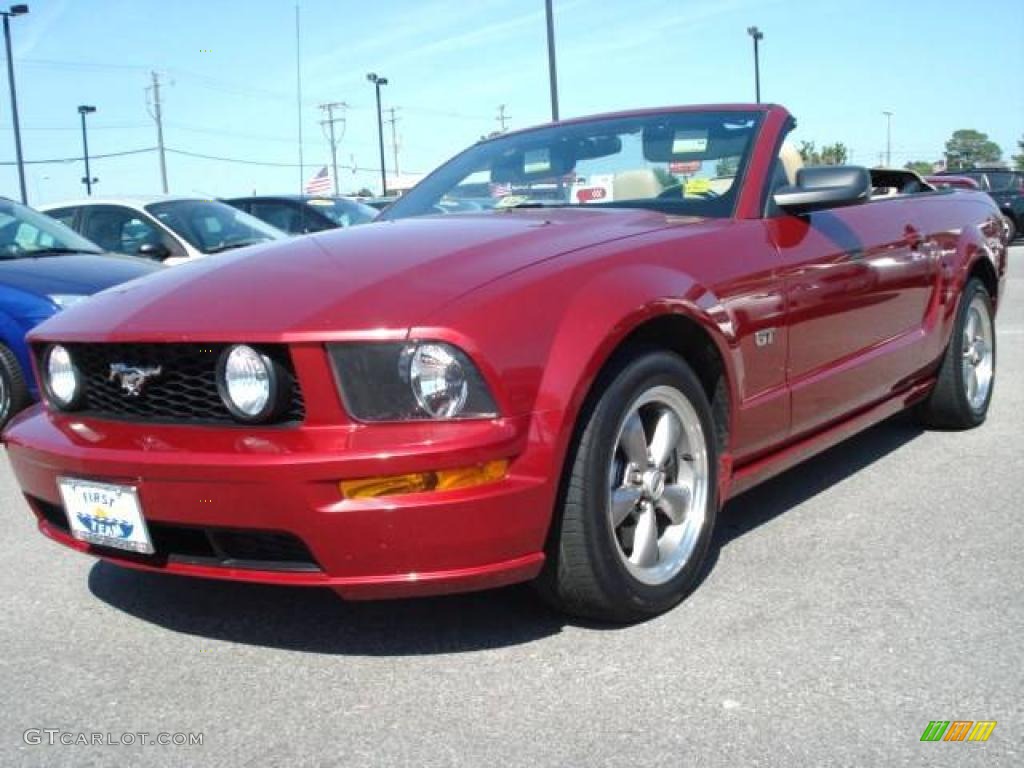 2005 Mustang GT Premium Convertible - Redfire Metallic / Medium Parchment photo #1