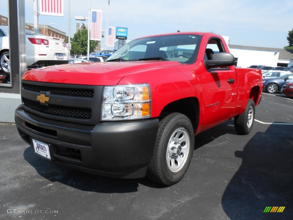 2013 Silverado 1500 Work Truck Regular Cab - Victory Red / Dark Titanium photo #3