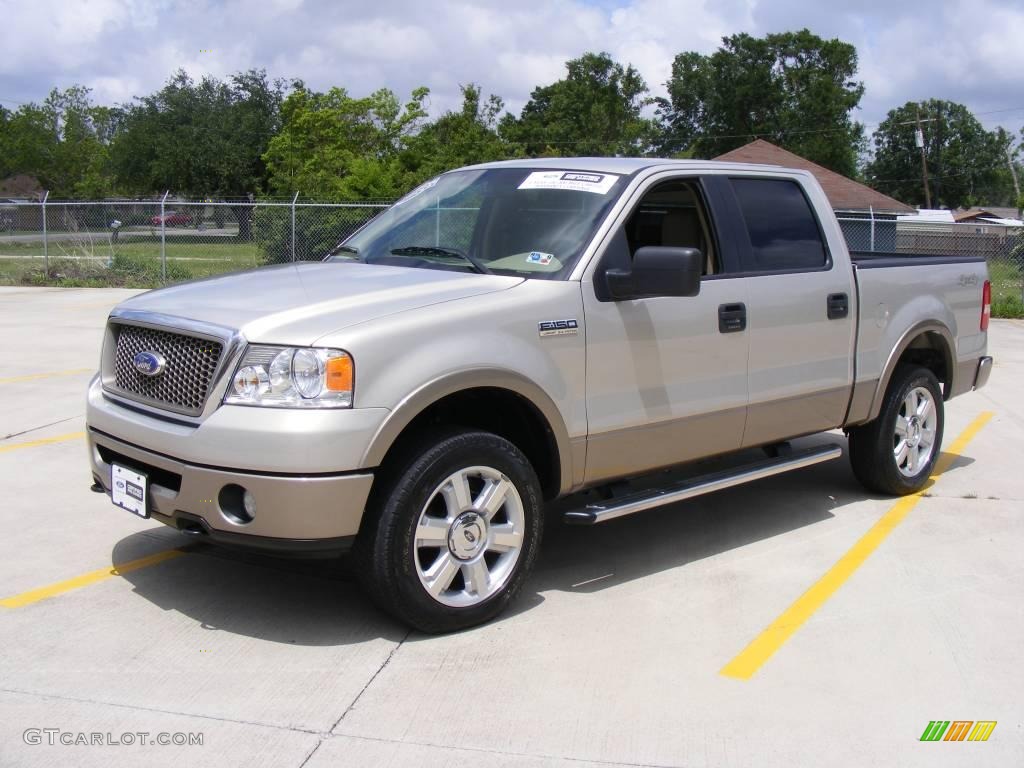 2006 F150 Lariat SuperCrew 4x4 - Smokestone Metallic / Tan photo #7