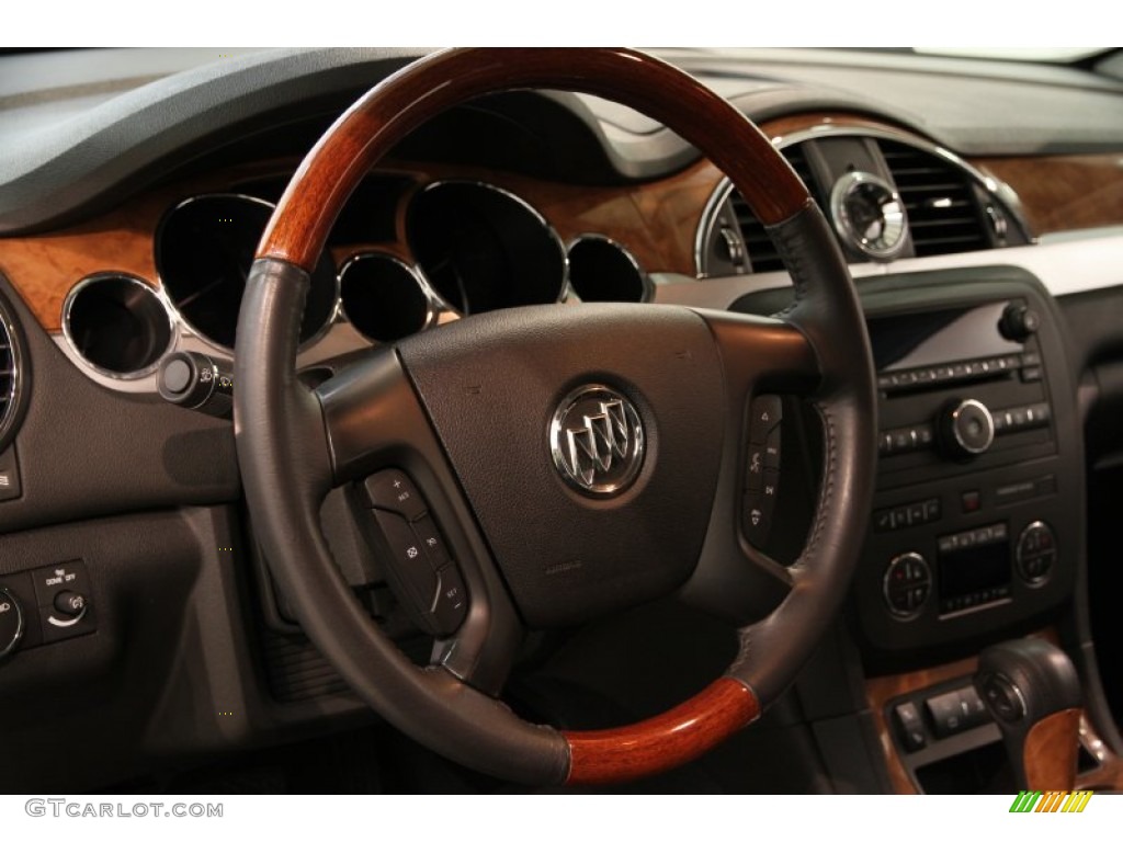 2009 Buick Enclave CXL Ebony Black/Ebony Steering Wheel Photo #82674861