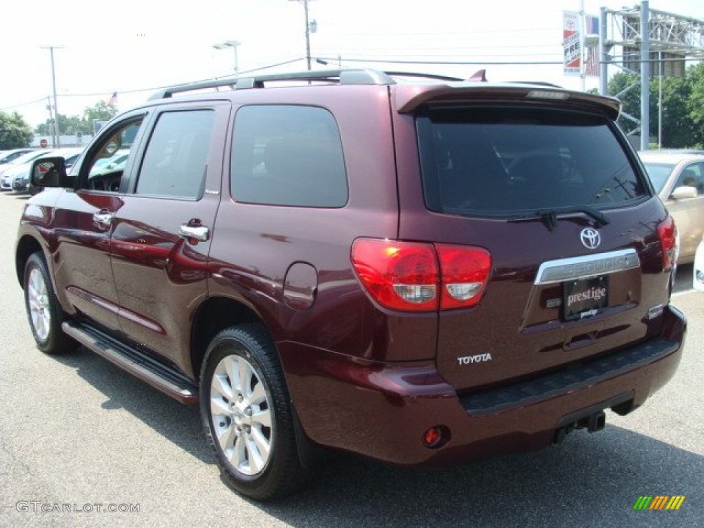 2010 Sequoia Platinum 4WD - Cassis Red Pearl / Sand Beige photo #4