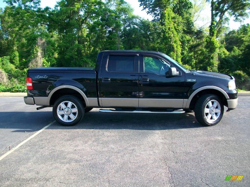 2006 F150 Lariat SuperCrew 4x4 - Black / Black/Medium Flint photo #2