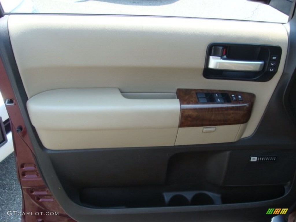 2010 Sequoia Platinum 4WD - Cassis Red Pearl / Sand Beige photo #6