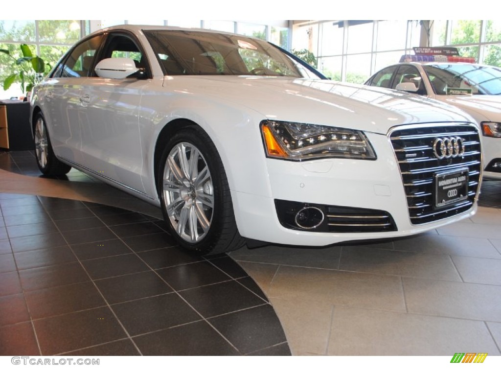 2014 A8 L TDI quattro - Glacier White Metallic / Nougat Brown photo #1