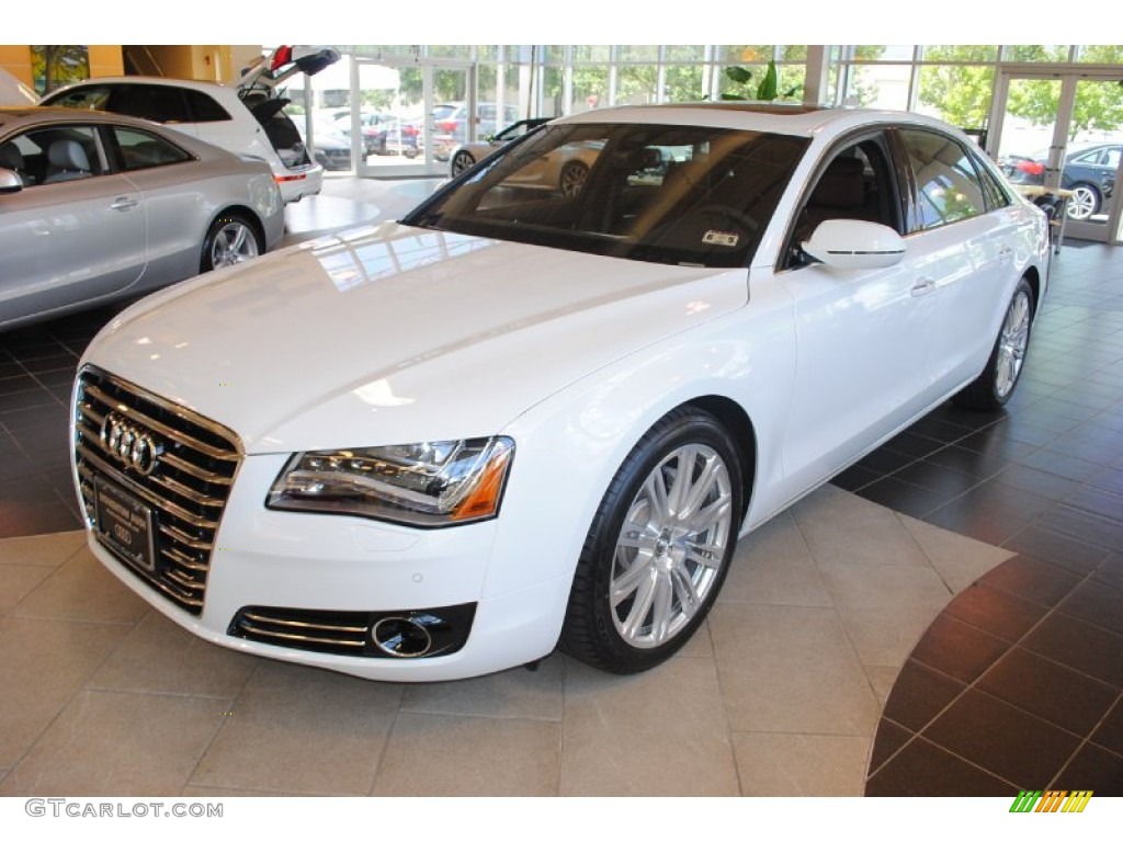 Glacier White Metallic 2014 Audi A8 L TDI quattro Exterior Photo #82682419