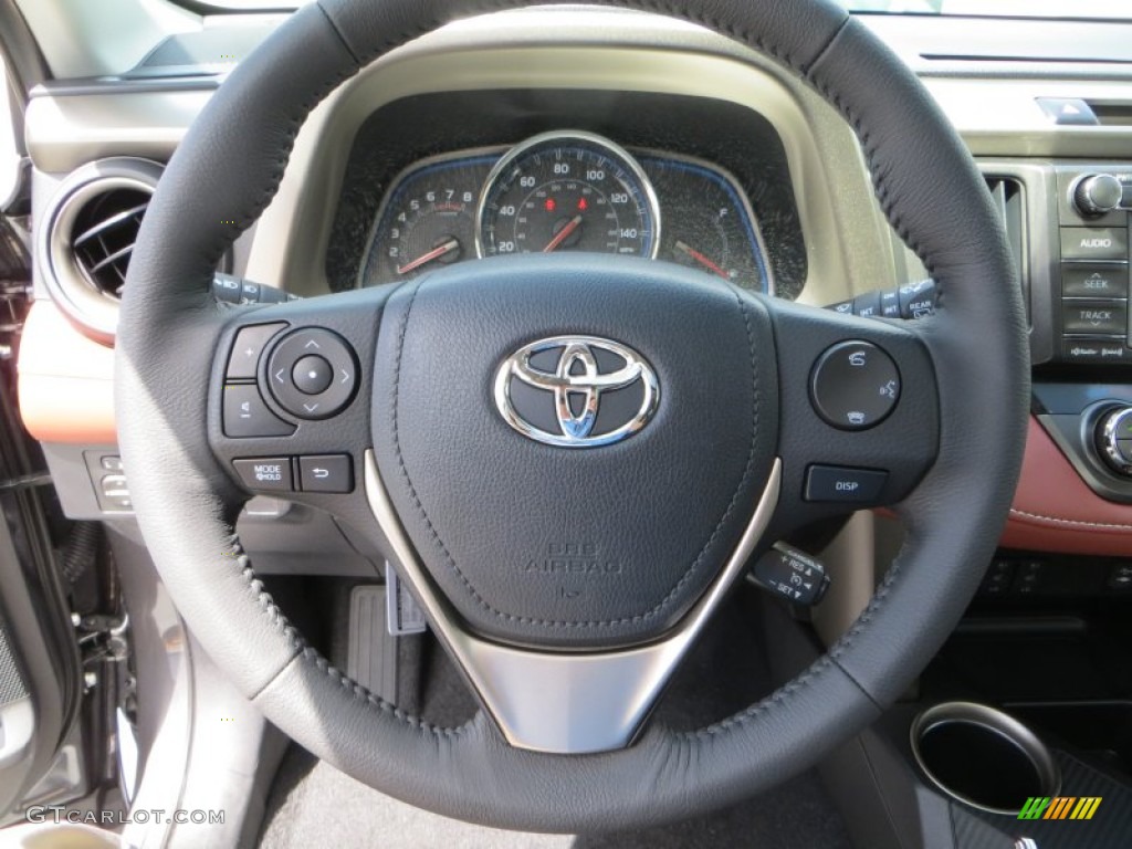 2013 Toyota RAV4 Limited Terracotta Steering Wheel Photo #82687915