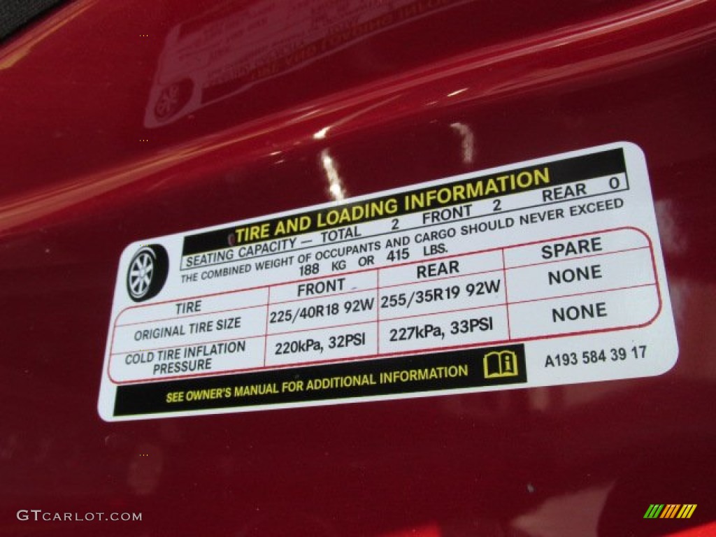 2006 Chrysler Crossfire Limited Coupe Info Tag Photo #82689996