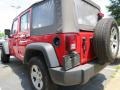 2009 Flame Red Jeep Wrangler Unlimited X  photo #2