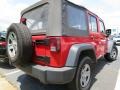 2009 Flame Red Jeep Wrangler Unlimited X  photo #3