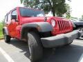 2009 Flame Red Jeep Wrangler Unlimited X  photo #4