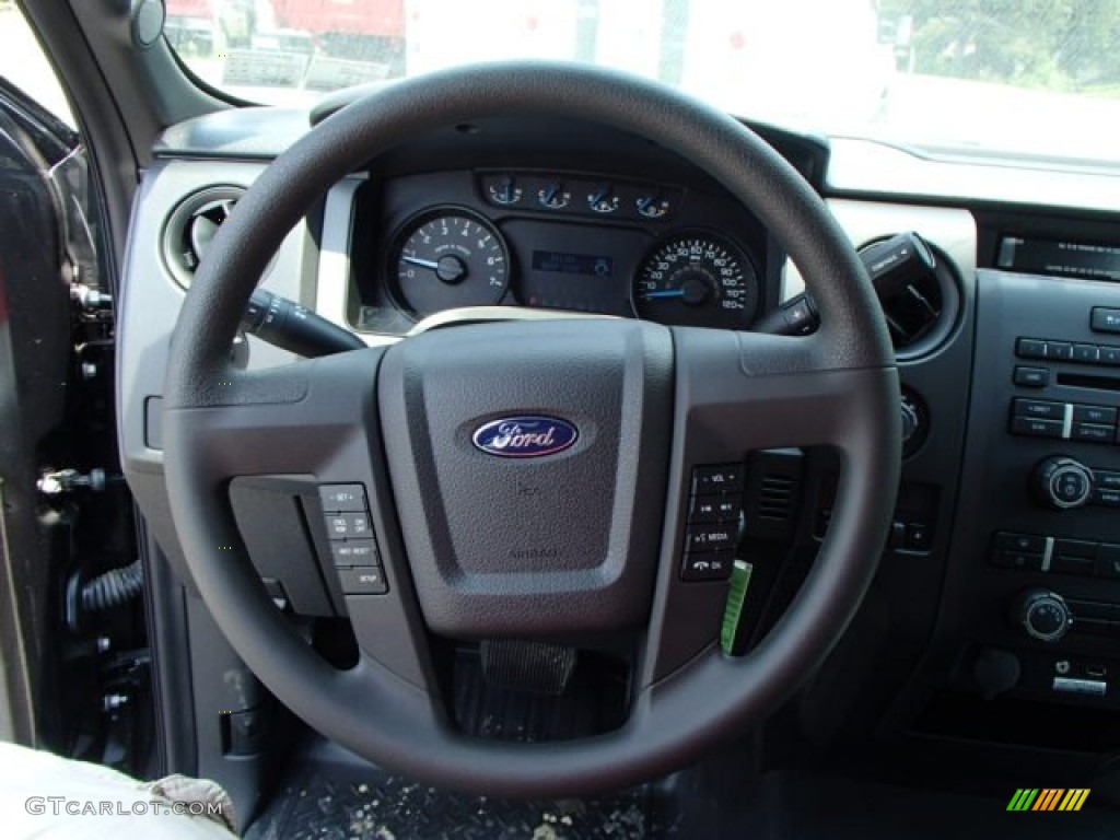 2013 Ford F150 XL SuperCrew 4x4 Steel Gray Steering Wheel Photo #82695805