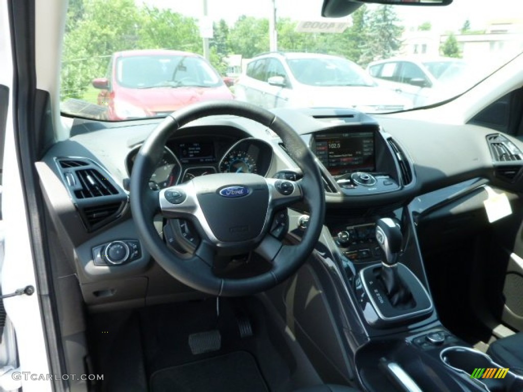2014 Ford Escape Titanium 1.6L EcoBoost 4WD Charcoal Black Dashboard Photo #82699056