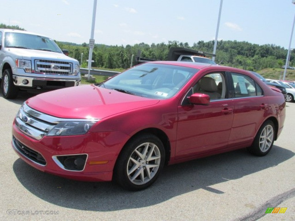 2010 Fusion SEL V6 - Sangria Red Metallic / Camel photo #5