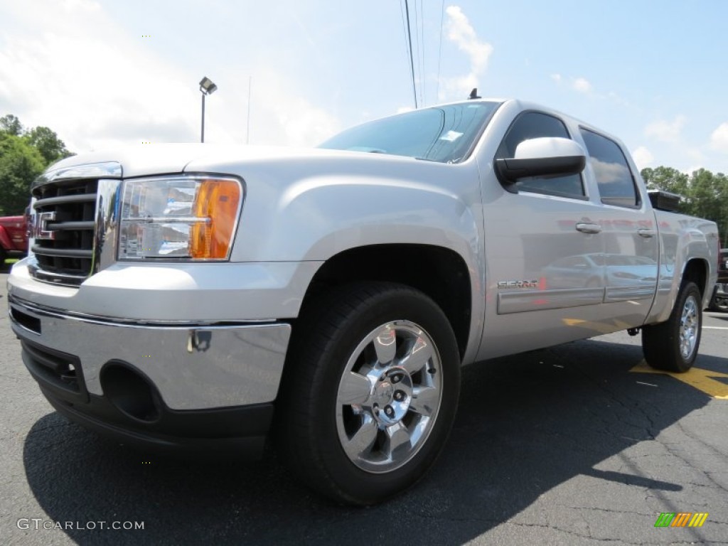 Pure Silver Metallic 2011 GMC Sierra 1500 SLT Crew Cab 4x4 Exterior Photo #82703455
