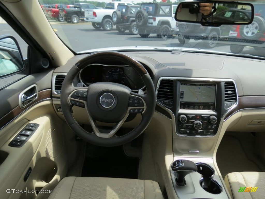 2014 Jeep Grand Cherokee Overland Overland Nepal Jeep Brown Light Frost Dashboard Photo #82705275