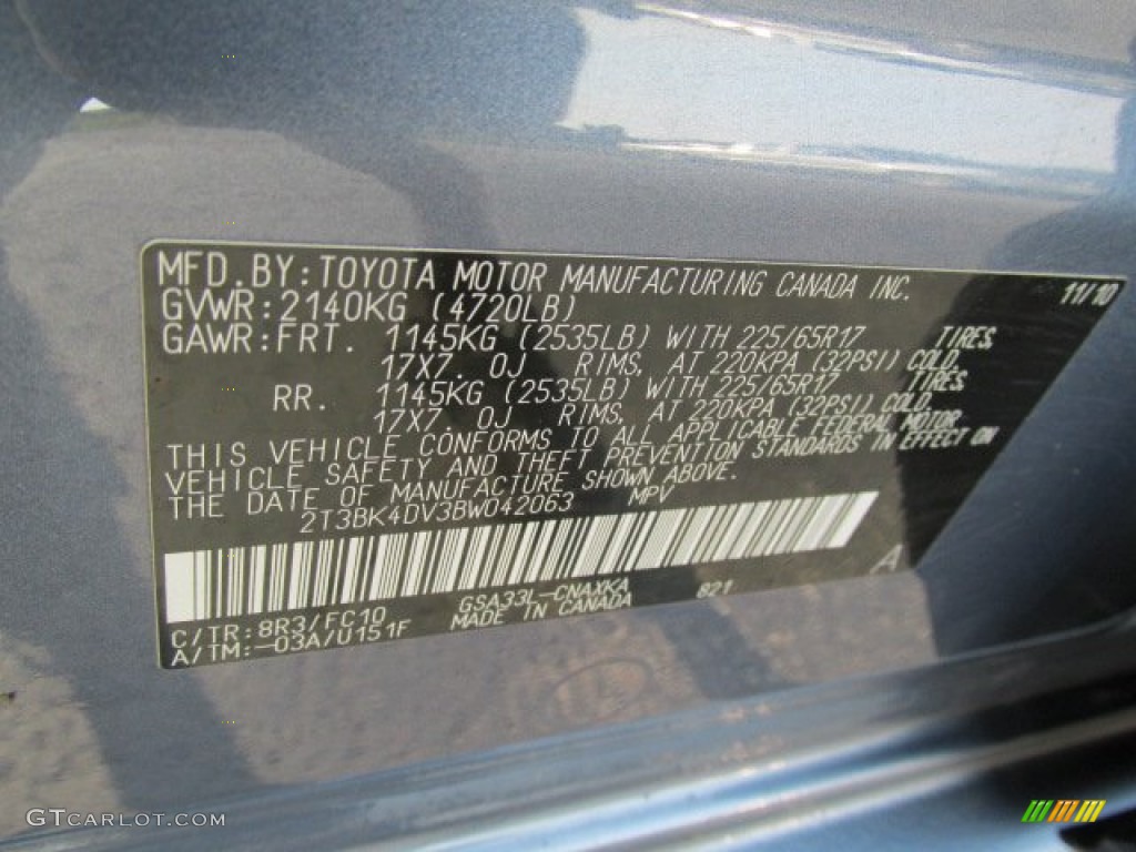 2011 RAV4 V6 4WD - Pacific Blue Metallic / Ash photo #19
