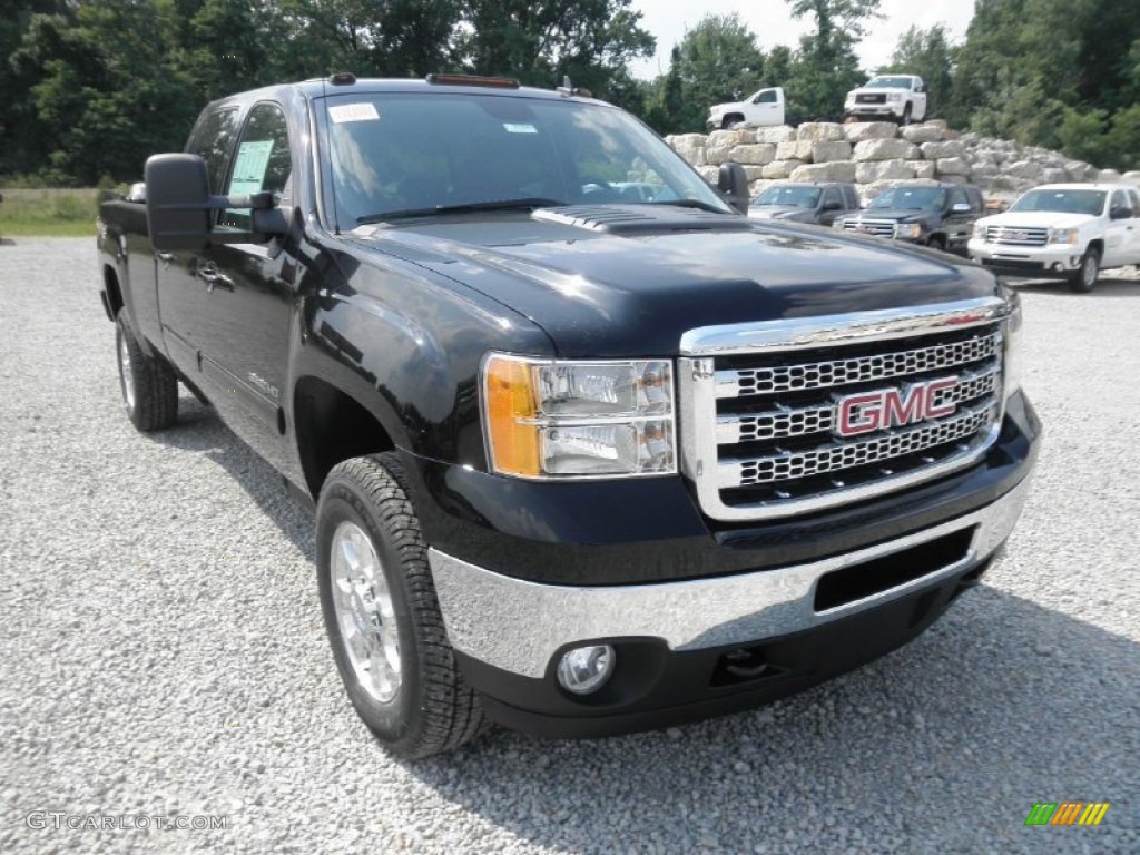 Onyx Black 2014 GMC Sierra 3500HD SLE Crew Cab 4x4 Exterior Photo #82706470