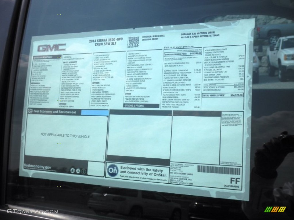 2014 GMC Sierra 3500HD SLE Crew Cab 4x4 Window Sticker Photo #82707056