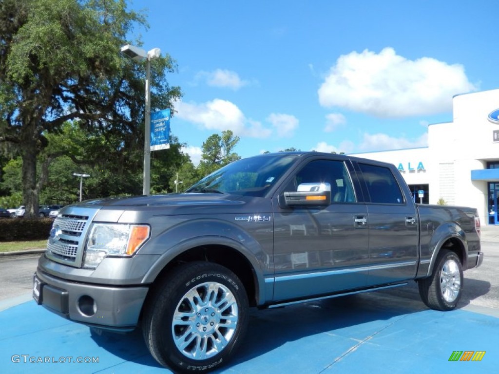 2010 F150 Platinum SuperCrew - Sterling Grey Metallic / Sienna Brown Leather/Black photo #1