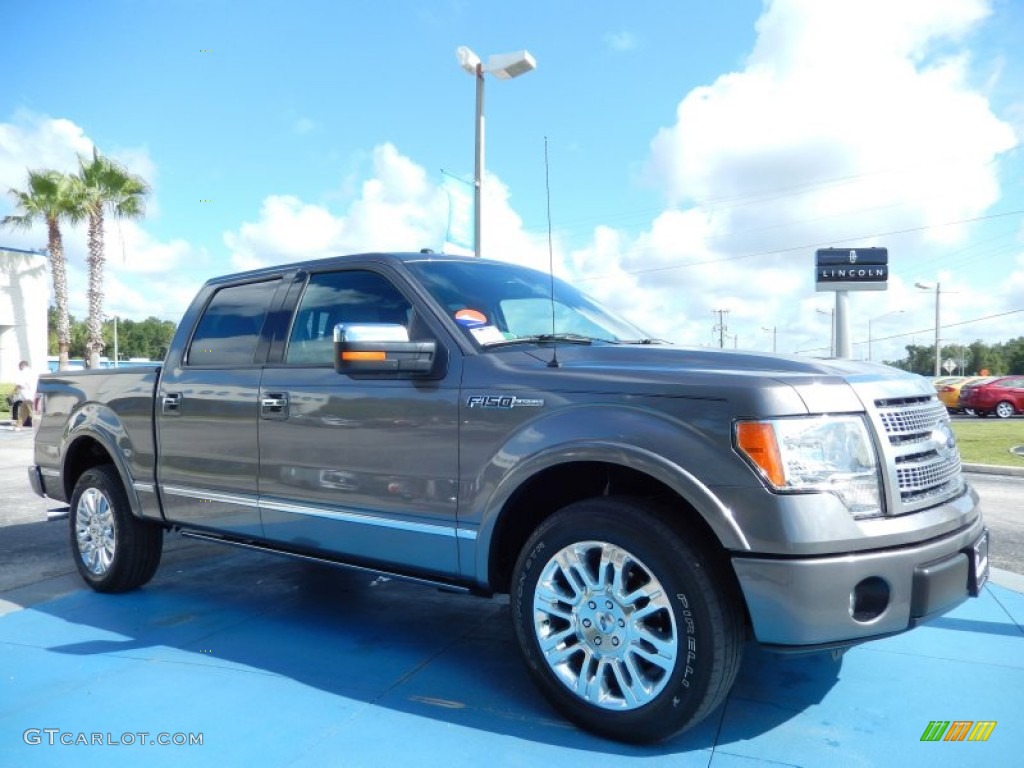 2010 F150 Platinum SuperCrew - Sterling Grey Metallic / Sienna Brown Leather/Black photo #8