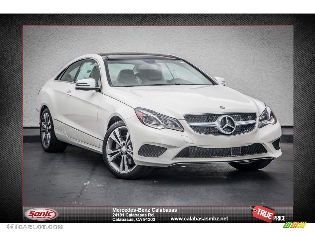 2014 E 350 Coupe - Diamond White Metallic / Silk Beige/Espresso Brown photo #1