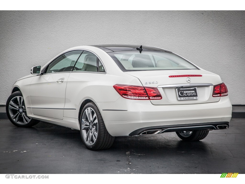 2014 E 350 Coupe - Diamond White Metallic / Silk Beige/Espresso Brown photo #2