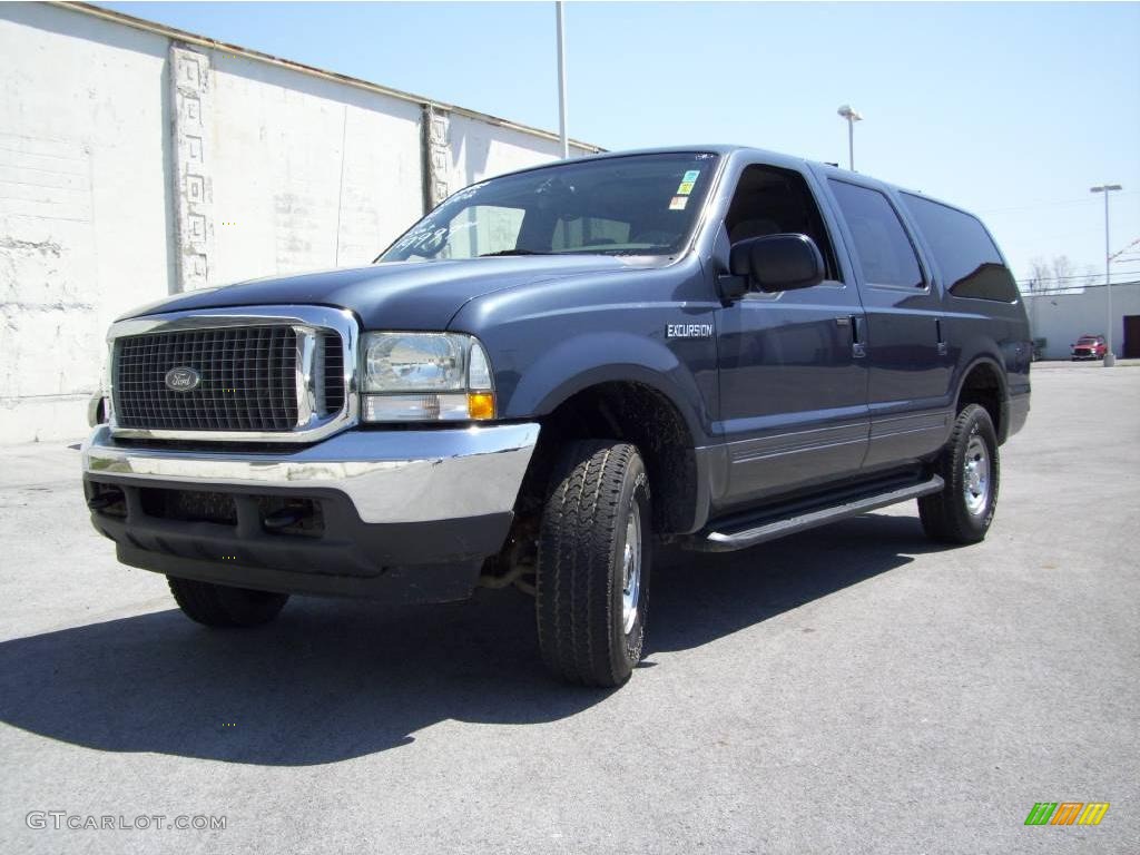 True Blue Metallic Ford Excursion