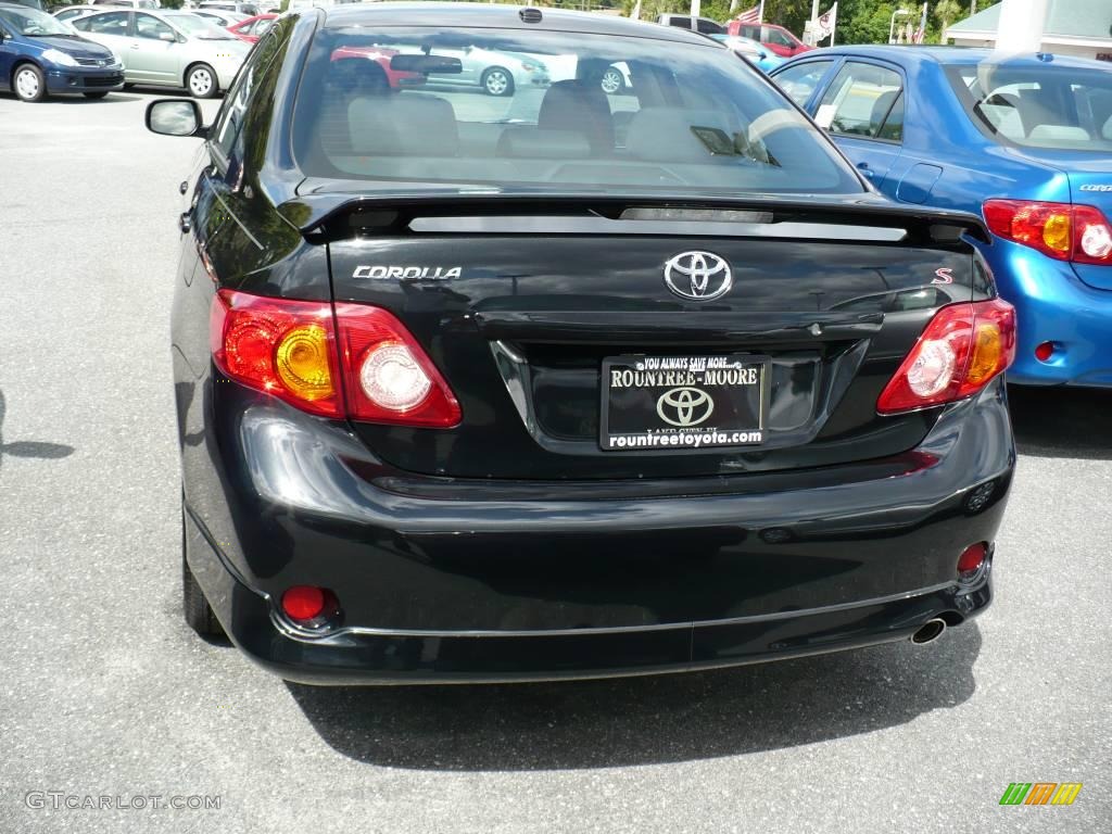 2009 Corolla S - Black Sand Pearl / Dark Charcoal photo #3