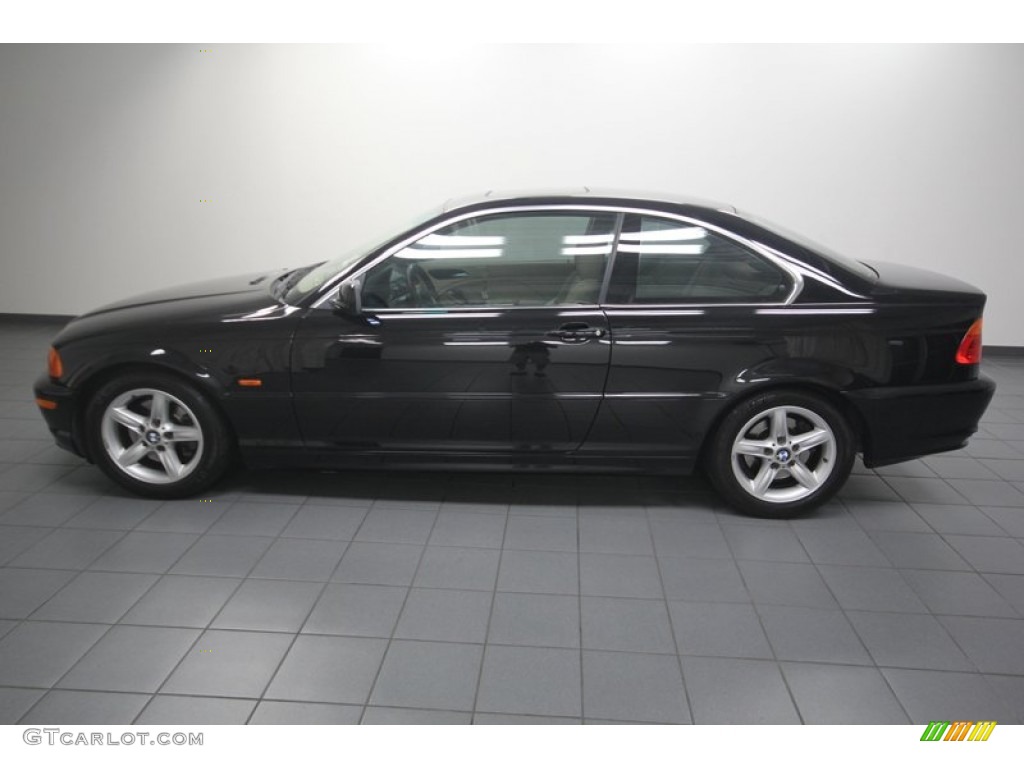 2001 3 Series 325i Coupe - Jet Black / Sand photo #2