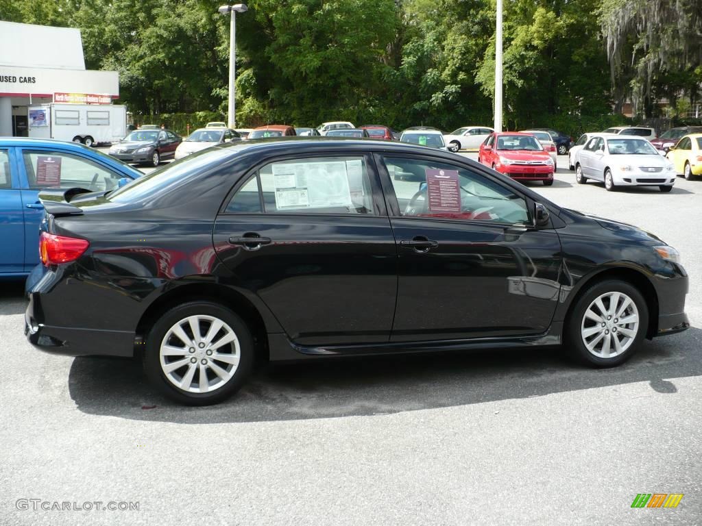 2009 Corolla S - Black Sand Pearl / Dark Charcoal photo #1