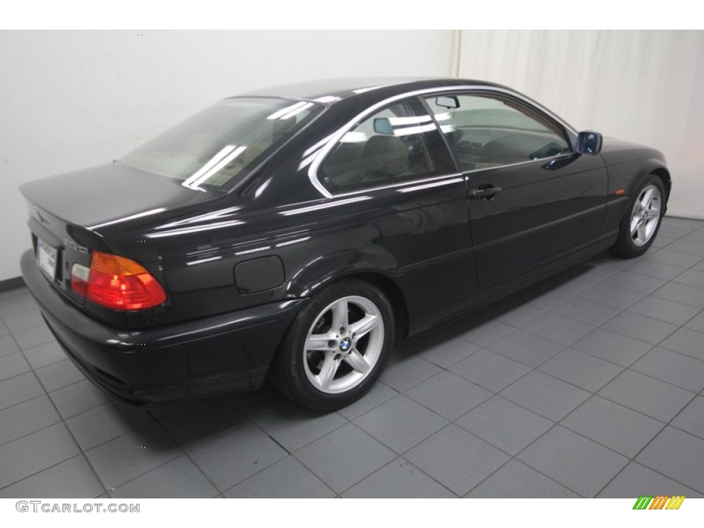 2001 3 Series 325i Coupe - Jet Black / Sand photo #11