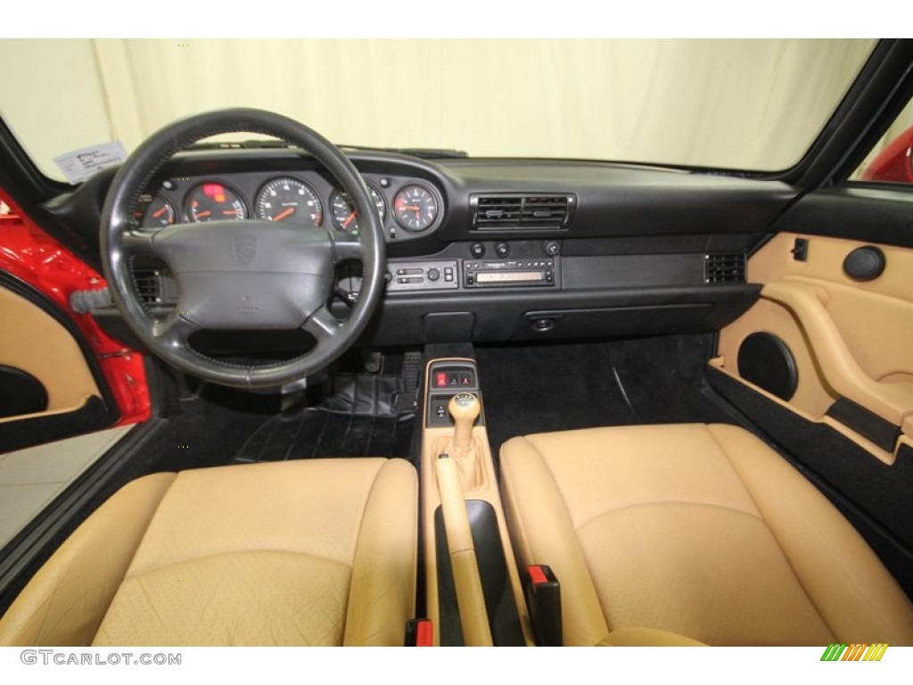 1996 Porsche 911 Carrera 4 Cashmere Beige Dashboard Photo #82714522