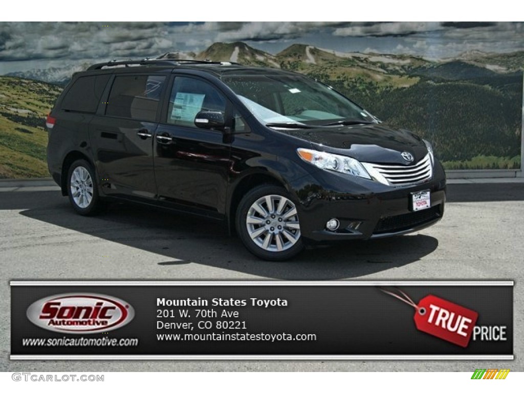 2013 Sienna Limited AWD - Black / Light Gray photo #1